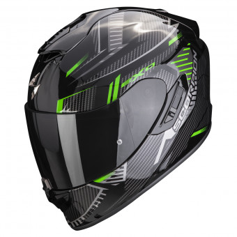 Scorpion Exo 1400 Evo Air Shell Black Green + Intercom Sena SMH5
