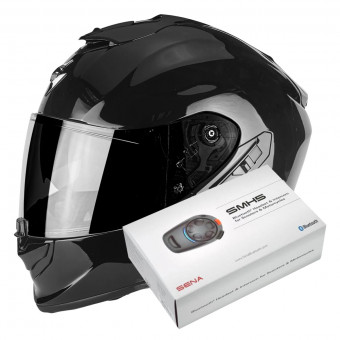 Integrale Scorpion Exo 1400 Evo Air Solid Black + Intercom Sena SMH5