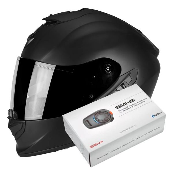 Integrale Scorpion Exo 1400 Evo Air Solid Matt Black + Intercom Sena SMH5