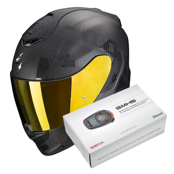 Integrale Scorpion Exo 1400 Evo Carbon Air Cerebro Black + Intercom Sena SMH5