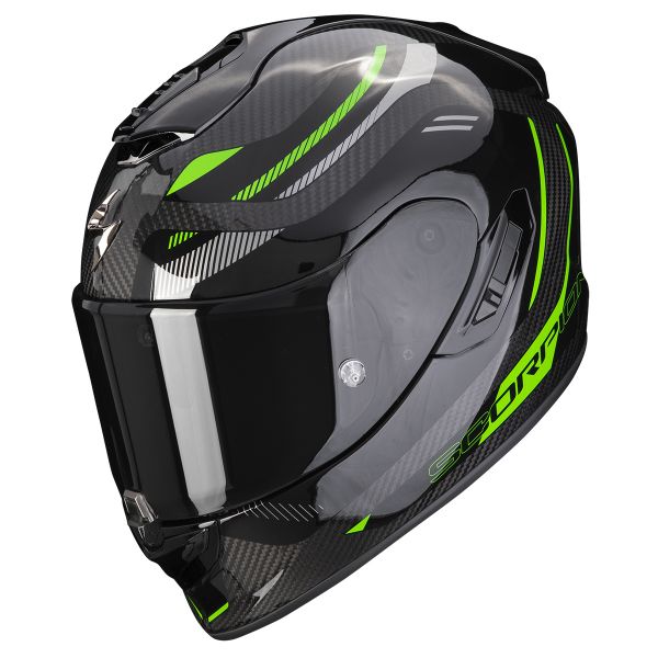 Scorpion Exo 1400 Evo Carbon Air Kydra Black Green + Intercom Sena SMH5