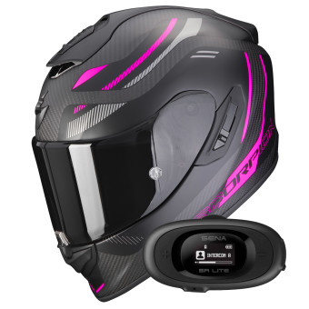 Integrale Scorpion Exo 1400 Evo Carbon Air Kydra Matt Black Pink + Kit bluetooth 5R Lite