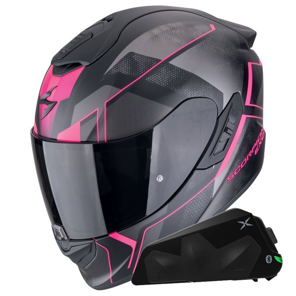 Integrale Scorpion Exo 1400 Evo II Air Intensio Matt Pink + Kit bluetooth Exo-Com Link-1C