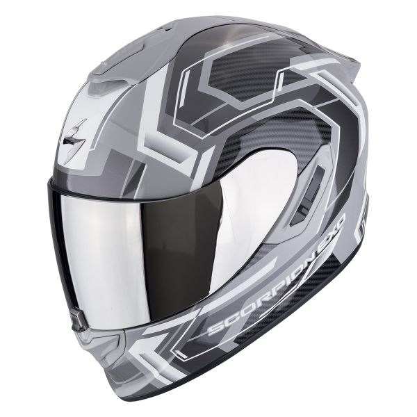 Scorpion Exo 1400 Evo II Air Linart Grey White + Kit bluetooth Exo-Com Link-1