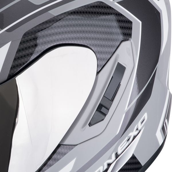Scorpion Exo 1400 Evo II Air Linart Grey White + Kit bluetooth Exo-Com Link-1