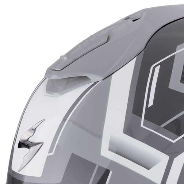 Scorpion Exo 1400 Evo II Air Linart Grey White + Kit bluetooth Exo-Com Link-1