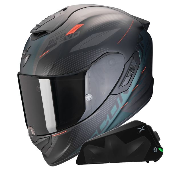 Integrale Scorpion Exo 1400 Evo II Air Luma Matt Green + Kit bluetooth Exo-Com Link-1C