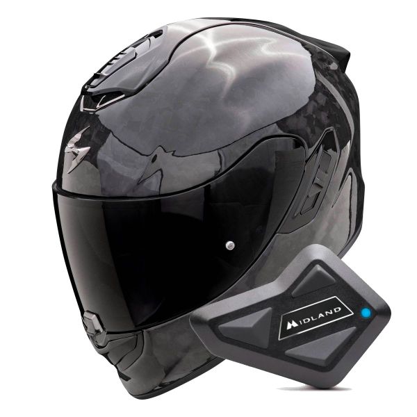 Integrale Scorpion Exo 1400 Evo II Carbon Air Onyx Black + Kit Bluetooth BT Mini Integrale Scorpion Exo 1400 Evo II Carbon Air Onyx Black + Kit Bluetooth BT Mini