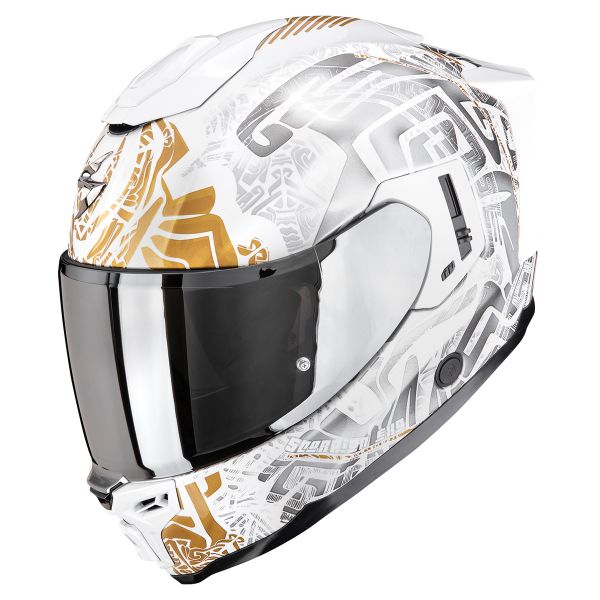 Integrale Scorpion Exo 1500 Air Apus Pearl White Grey Gold Integrale Scorpion Exo 1500 Air Apus Pearl White Grey Gold