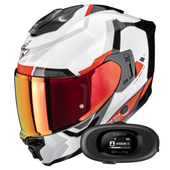 Integrale Scorpion Exo 1500 Air Arena White Red + Kit bluetooth 5R Lite Solo