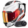 Casque Integrale Scorpion Exo 1500 Air Arena White Red + Kit Bluetooth Lokui K30