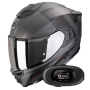 Casque Integrale Scorpion Exo 1500 Air Dual Matt Silver Black Red + Kit bluetooth 5R Lite Solo