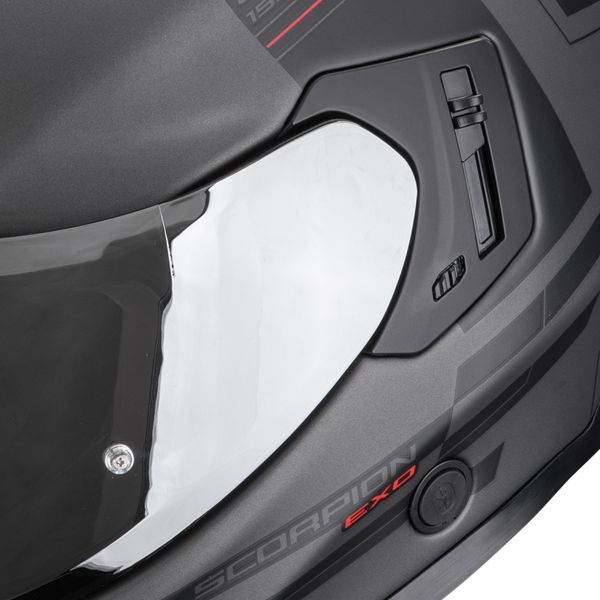 Scorpion Exo 1500 Air Dual Matt Silver Black Red + Kit bluetooth Exo-Com Link-1