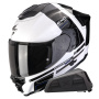 Casque Integrale Scorpion Exo 1500 Air Dual White Black Blue + Kit bluetooth Exo-Com Link-1
