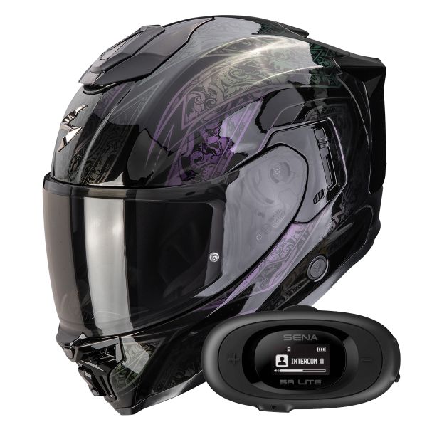 Integrale Scorpion Exo 1500 Air Fantasy Black Chameleon + Kit bluetooth 5R Lite Solo