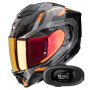 Casque Integrale Scorpion Exo 1500 Air Sleek Black Orange + Kit bluetooth 5R Lite Solo