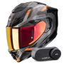 Casque Integrale Scorpion Exo 1500 Air Sleek Black Orange + Kit Bluetooth Lokui K30