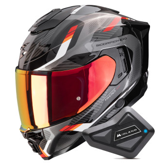 Integrale Scorpion Exo 1500 Air Sleek Black Red + Kit Bluetooth BT Mini