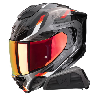 Integrale Scorpion Exo 1500 Air Sleek Black Red + Kit bluetooth Exo-Com Link-1