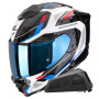Casque Integrale Scorpion Exo 1500 Air Sleek White Red Blue + Kit bluetooth Exo-Com Link-1