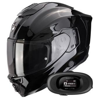Integrale Scorpion Exo 1500 Air Solid Black + Kit bluetooth 5R Lite Solo