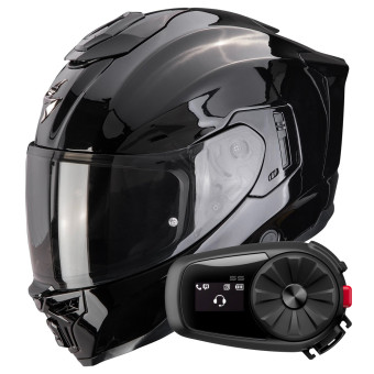 Integrale Scorpion Exo 1500 Air Solid Black + Kit Bluetooth 5S Solo