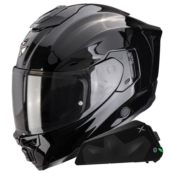 Integrale Scorpion Exo 1500 Air Solid Black + Kit bluetooth Exo-Com Link-1C