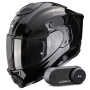Casque Integrale Scorpion Exo 1500 Air Solid Black + Kit Bluetooth Lokui K30
