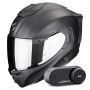 Casque Integrale Scorpion Exo 1500 Air Solid Matt Black + Kit Bluetooth Lokui K30