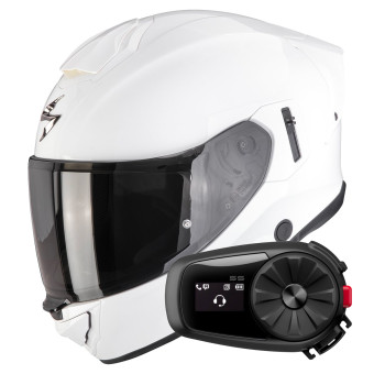 Integrale Scorpion Exo 1500 Air Solid Pearl White + Kit Bluetooth 5S Solo