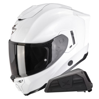 Casque Integrale Scorpion Exo 1500 Air Solid Pearl White + Kit bluetooth Exo-Com Link-1 Casque Integrale Scorpion Exo 1500 Air Solid Pearl White + Kit bluetooth Exo-Com Link-1