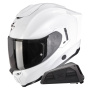 Casque Integrale Scorpion Exo 1500 Air Solid Pearl White + Kit bluetooth Exo-Com Link-1