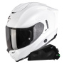 Casque Integrale Scorpion Exo 1500 Air Solid Pearl White + Kit bluetooth Exo-Com Link-1C