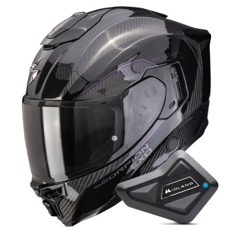 Integrale Scorpion Exo 1500 Carbon Air Mundi Black Chameleon + Kit Bluetooth BT Mini