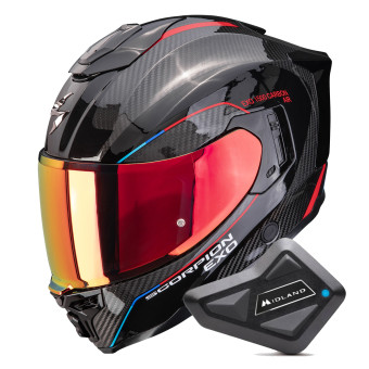 Integrale Scorpion Exo 1500 Carbon Air Mundi Black Red + Kit Bluetooth BT Mini