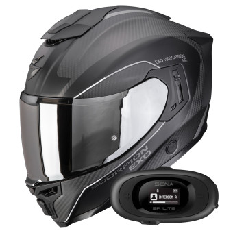 Integrale Scorpion Exo 1500 Carbon Air Mundi Matt Black Silver + Kit bluetooth 5R Lite Solo