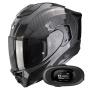 Casque Integrale Scorpion Exo 1500 Carbon Air Solid Black + Kit bluetooth 5R Lite Solo