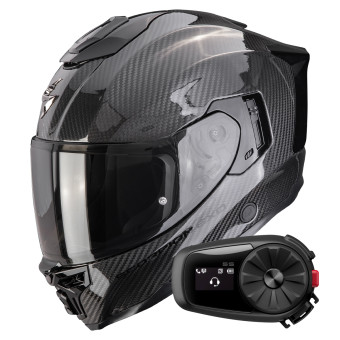Casque Integrale Scorpion Exo 1500 Carbon Air Solid Black + Kit Bluetooth 5S Solo Casque Integrale Scorpion Exo 1500 Carbon Air Solid Black + Kit Bluetooth 5S Solo