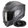 Casque Integrale Scorpion Exo 1500 Carbon Air Solid Matt Black + Kit bluetooth 5R Lite Solo