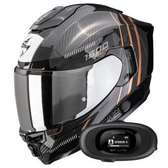 Casque Integrale Scorpion Exo 1500 Carbon Air Zity Black Copper + Kit bluetooth 5R Lite Solo Casque Integrale Scorpion Exo 1500 Carbon Air Zity Black Copper + Kit bluetooth 5R Lite Solo
