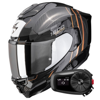 Integrale Scorpion Exo 1500 Carbon Air Zity Black Copper + Kit Bluetooth 5S Solo