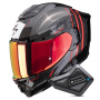 Casque Integrale Scorpion Exo 1500 Carbon Air Zity Black Red + Kit Bluetooth BT Mini