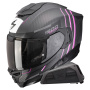 Casque Integrale Scorpion Exo 1500 Carbon Air Zity Matt Black Pink + Kit bluetooth Exo-Com Link-1
