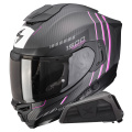 Pack Exo 1500 Carbon Air Zity Matt Black Pink + Kit bluetooth Exo-Com Link-1