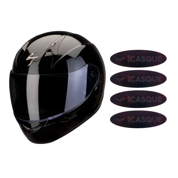 Integrale Scorpion Exo 390 Black + Adesivi Riflettenti iCasque Neri