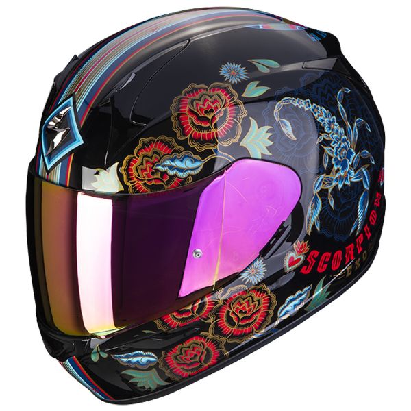 Scorpion Exo 390 Chica II Black Blue Red + Visiera