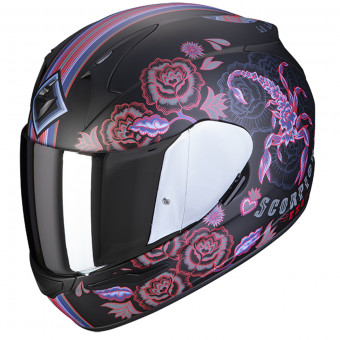 Scorpion Exo 390 Chica II Matt Black Pink + Visiera