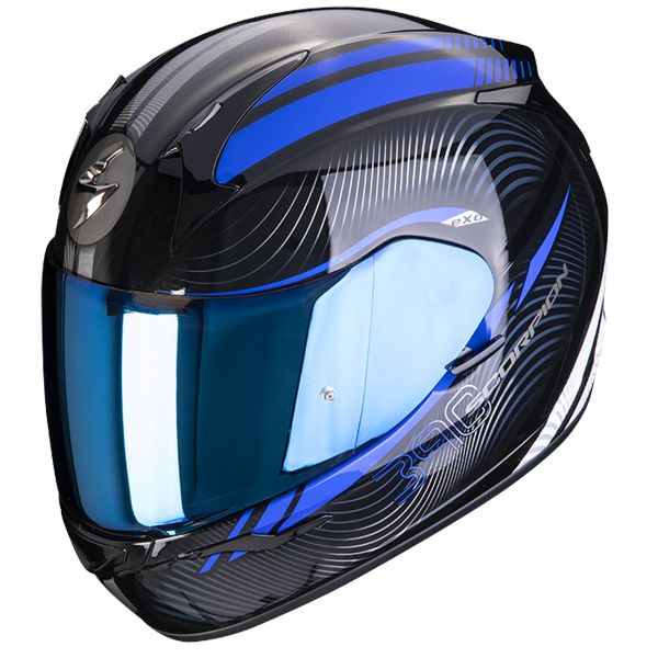 Scorpion Exo 390 Sting Black Blue + Kit Bluetooth SMH5