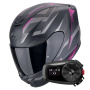 Casque Integrale Scorpion Exo 391 Aaxo Matt Black Pink + Kit Bluetooth 5S