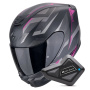 Casque Integrale Scorpion Exo 391 Aaxo Matt Black Pink + Kit bluetooth BT Mini